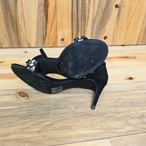 Kelly & Katie Kirstie Tweed Embellished Heels Size 10 - Picture 6 of 8